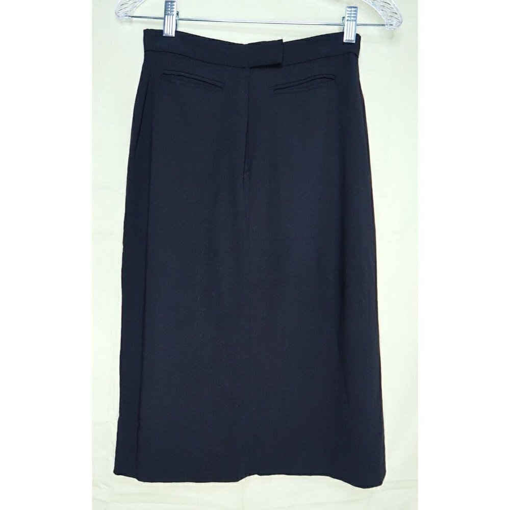 Ardeche A Line Skirt Wool Blend Knee Length Lined Black Womens Size 2